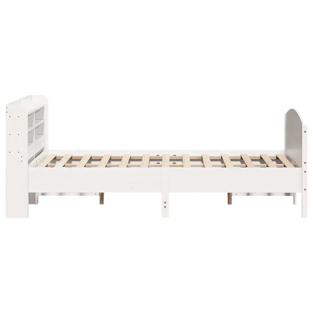 Letto senza Materasso Bianco 140x190 cm Legno Massello di Pino