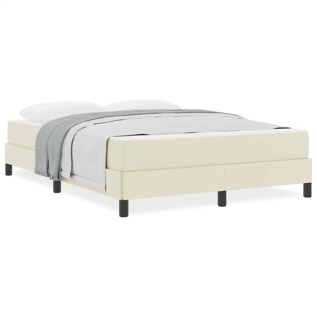 vidaXL Letto con materasso Crema 140 x 200 cm Pelle sintetica