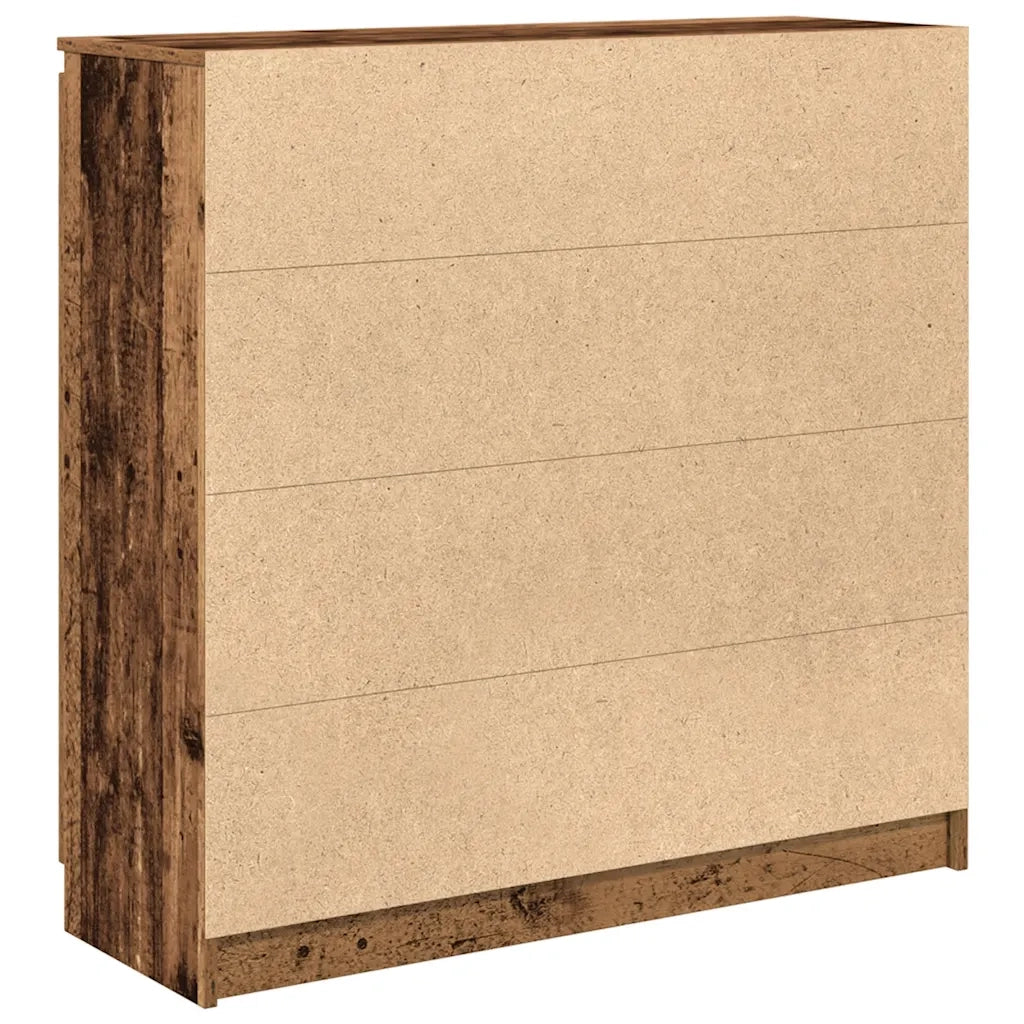 Credenza | Madia | Buffet da pranzo | Armadio da pranzo con Cassetti Legno Antico 100,5x35x98,5 cm Truciolato