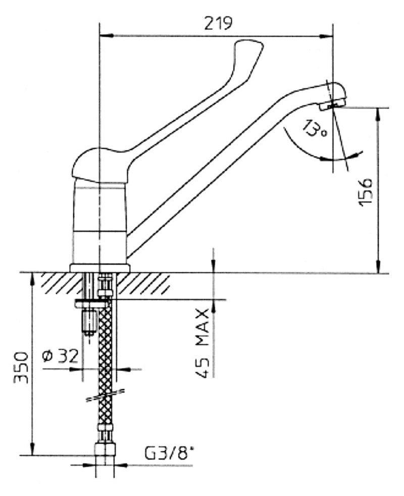 Rubinetto Cucina Miscelatore Monocomando con Leva Clinica Apell APF3287CR Cromato