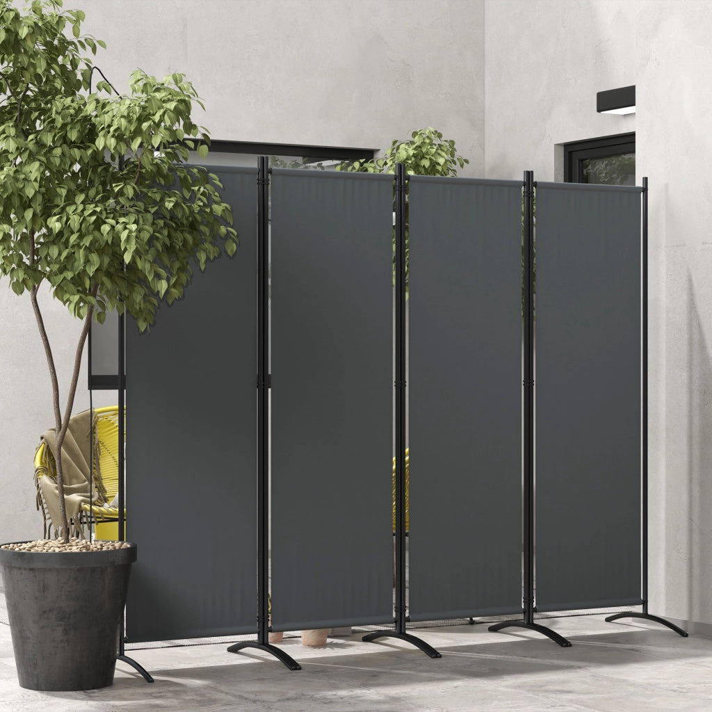 Paravent da giardino a 4 pannelli ¨C zephmum ¨C grigio scuro 221x172 cm
