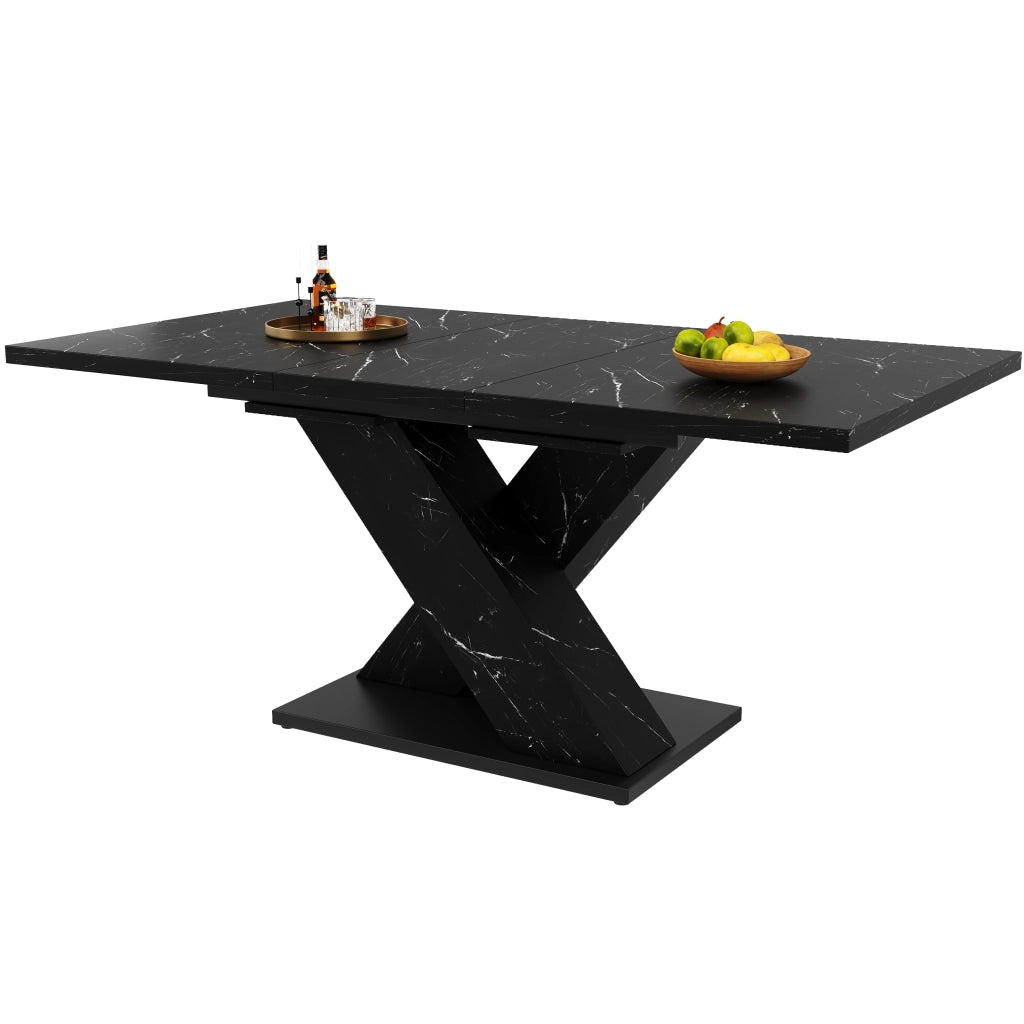 Tavolo da pranzo 4-6 posti allungabile - per cucina e sala da pranzo - nero