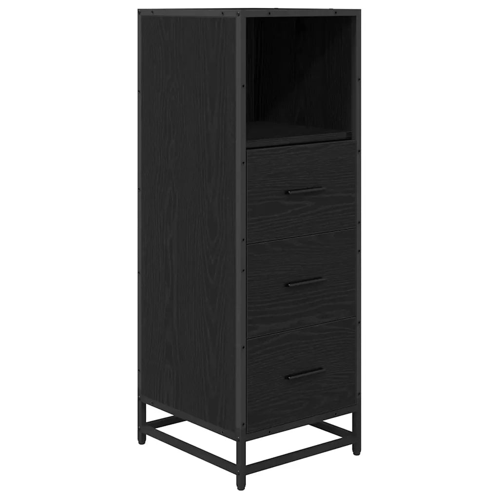 Set di mobili per il bagno 4 pcs Rovere Nero Legno multistrato