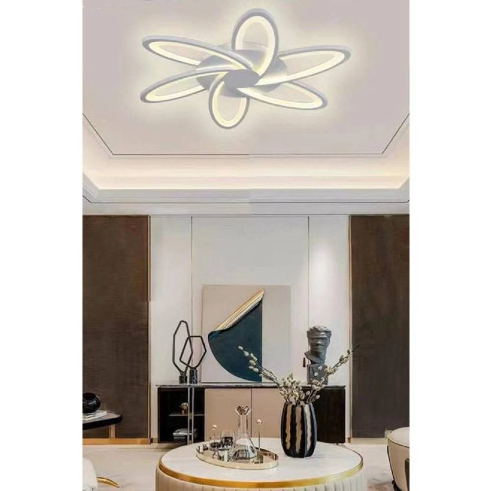 Trade Shop - Plafoniera Led 59 Watt Lampada Moderna Bianca A Luce Fredda Calda Naturale C15 - -bianco Caldo      -