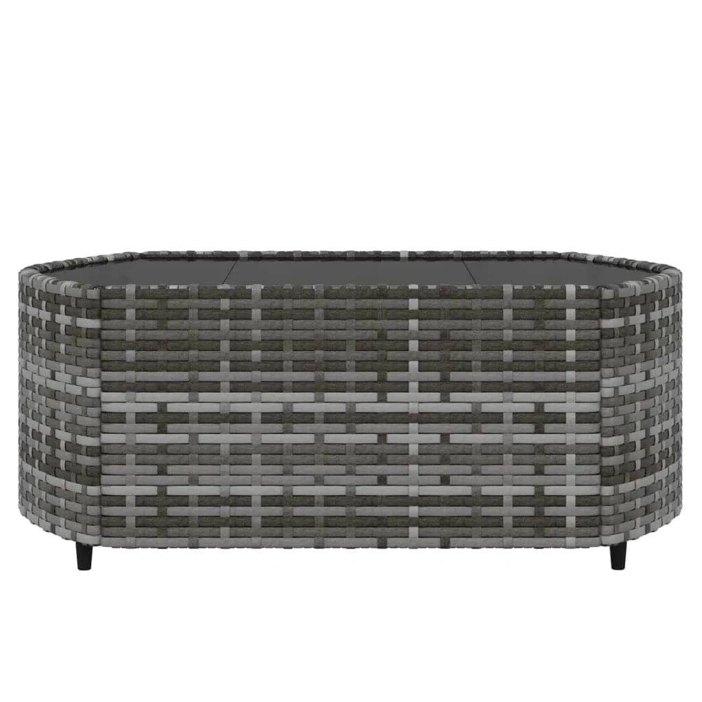 Set di mobili da giardino mobili da esterno set da 4 pezzi con cuscini resina intrecciata grigia 02_0016138