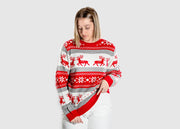 Maglione Natalizio Maglioncino Xmas Pullover Girocollo Winter Per Adulto - XL - Winter Rosso