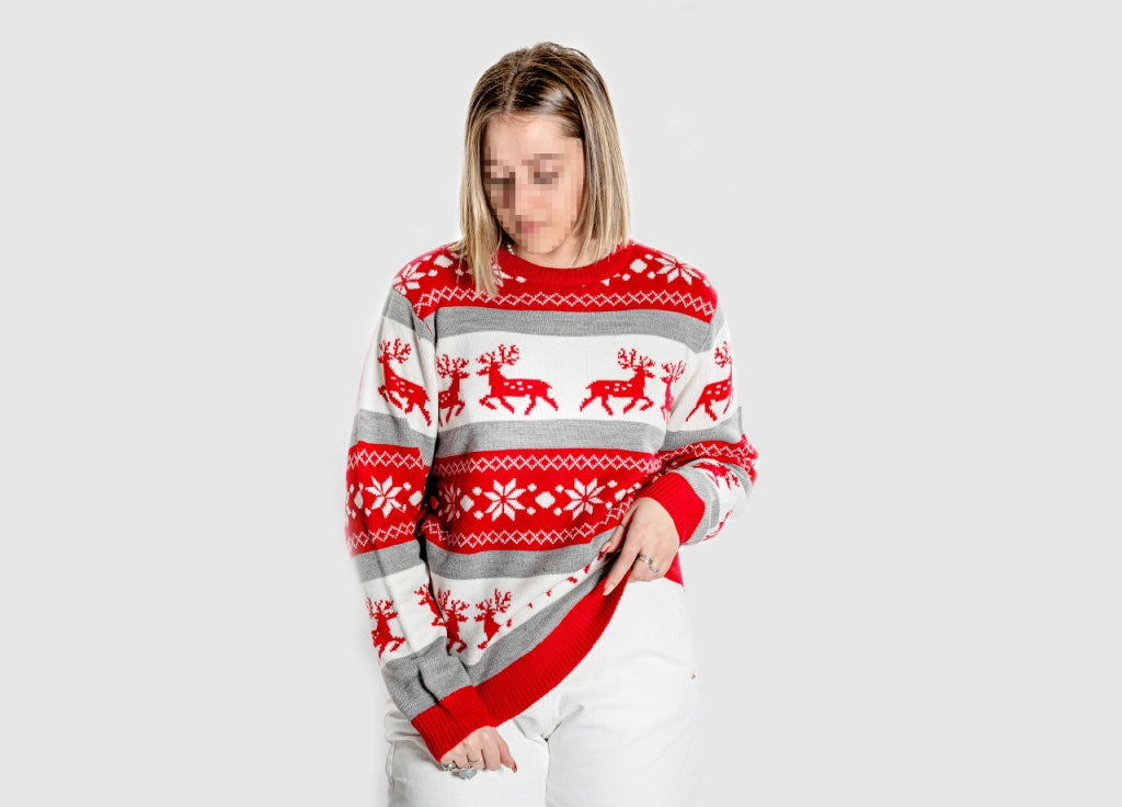 Maglione Natalizio Maglioncino Xmas Pullover Girocollo Winter Per Adulto - XL - Winter Rosso