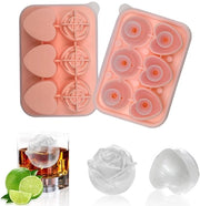 Scatola per cubetti di ghiaccio a forma di rosa/ cuore - con forma di cubetto di ghiaccio in silicone - con coperchio - BPA libero - atmosfera romantica - 22 x 16 x 10 cm