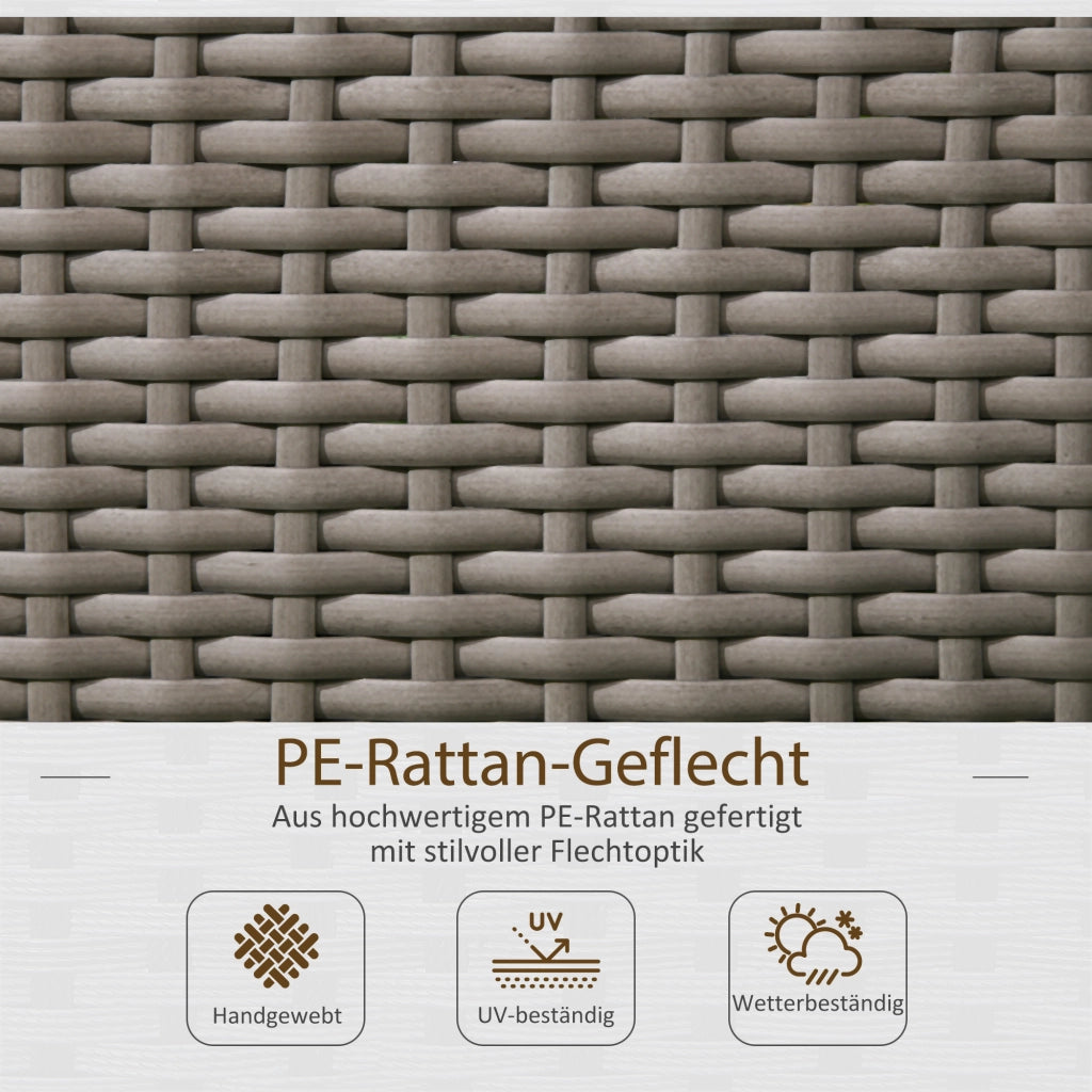 Vaso per fiori con traliccio ¨C zephmum ¨C Polyrattan, grigio, 103x29x103 cm