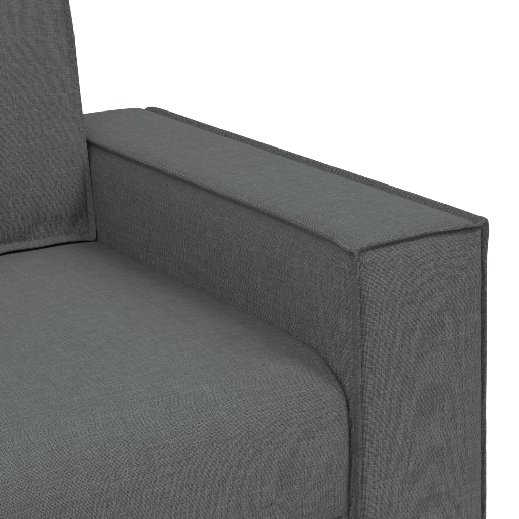 Set di divani a 3 pezzi con cuscini in tessuto grigio scuro