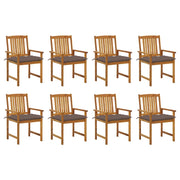Sedie da Giardino con Cuscini 8 pz in Legno Massello di Acacia cod mxl 27113