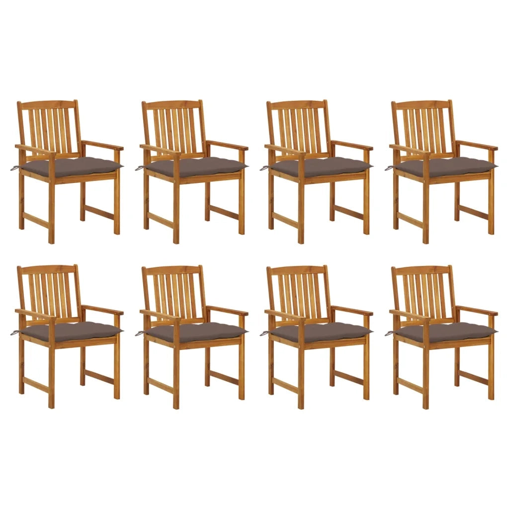 Sedie da Giardino con Cuscini 8 pz in Legno Massello di Acacia cod mxl 27113