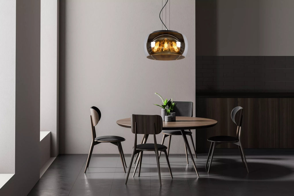Sospensione OLIVIA vetro fumé nero 3xE27 40W Lucide