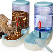 Dispensatore automatico di cibo per piccoli e medi animali domestici - Dispensatore di cibo e acqua per cani e gatti (blu)