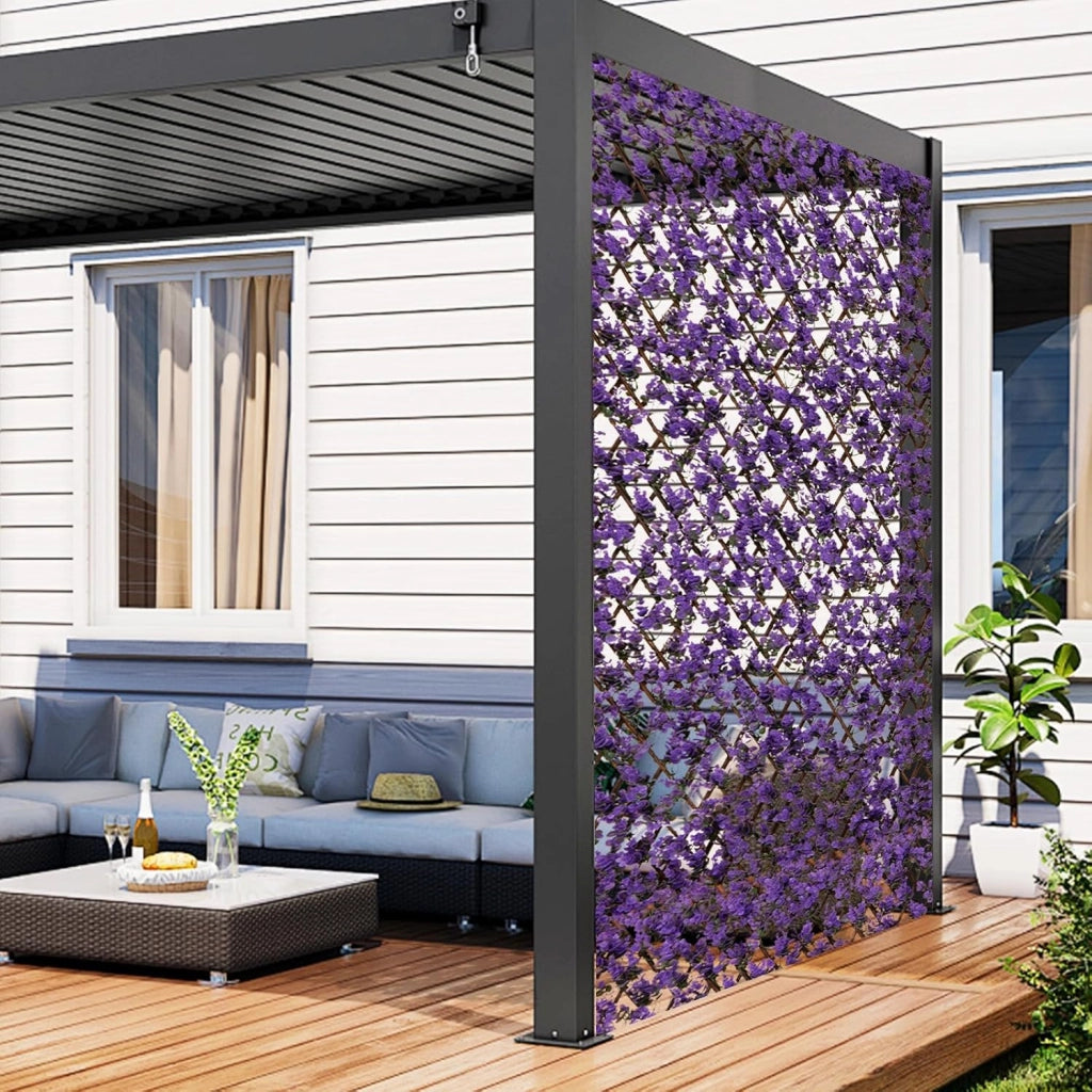 Pianta Finta da Esterno ed Interno, Pianta Artificiale per Decorazione Festa e Matrimonio da Salotto, Balcone e Giardino, Siepe Artificiale ed Estensibile (Vimini di eucalipto viola)