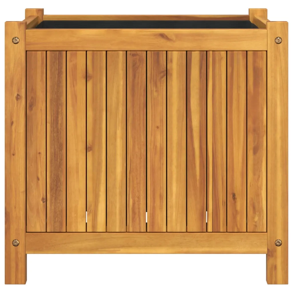 Fioriera Giardino con Rivestimento 54x31x50 cm Massello Acacia