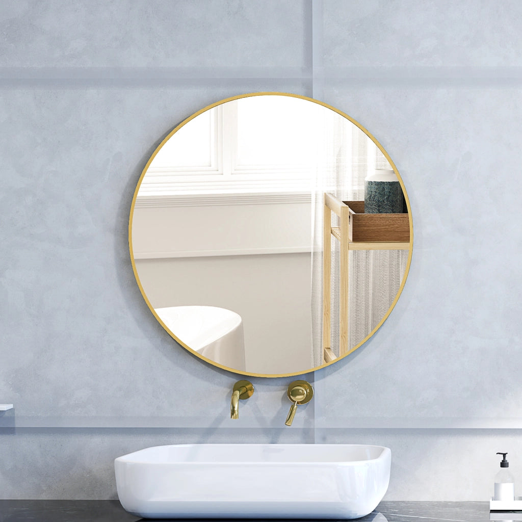 Specchio Bagno Rotondo con Cornice Oro ¨C zephmum ¨C 70x70 cm