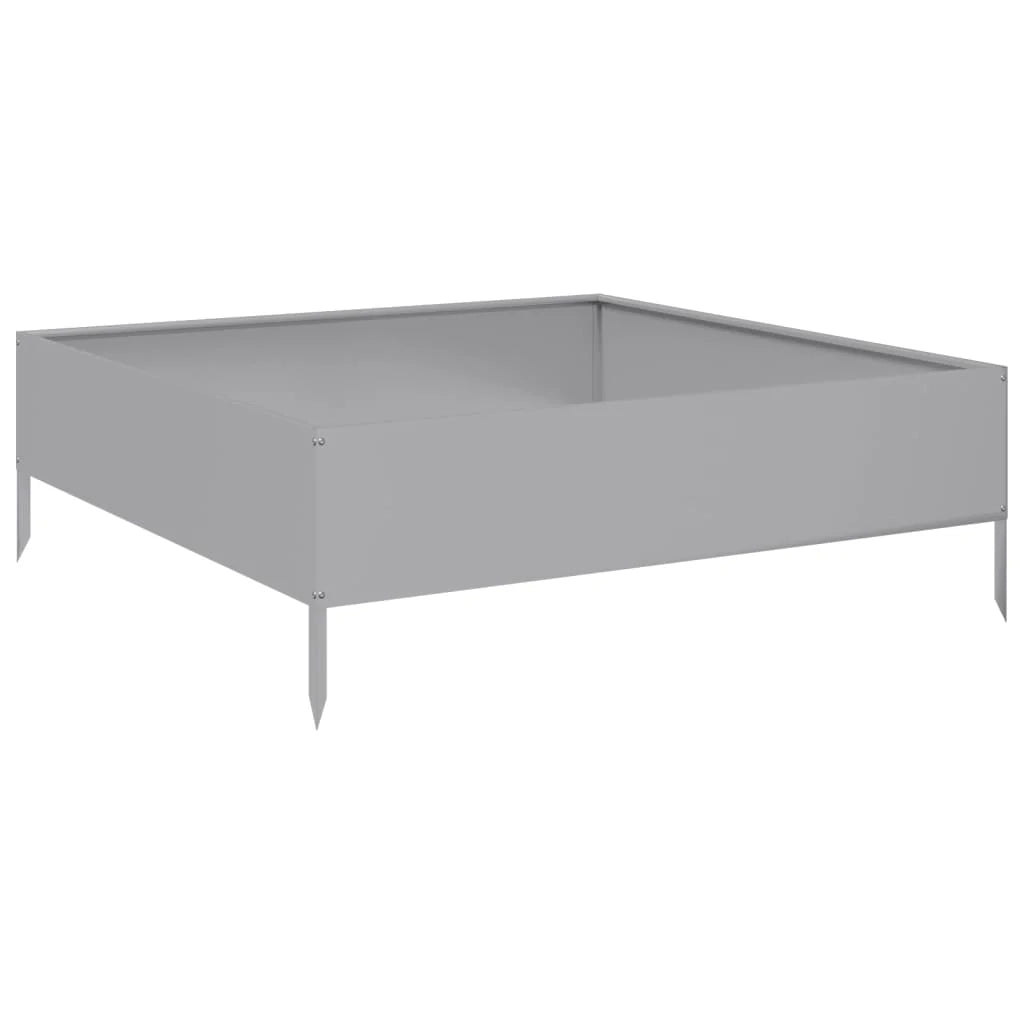 Fioriera rialzata per piante e fiori terrazza giardino 100 x 100 x 33,5 cm acciaio inox argento 02_0039285