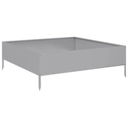 Fioriera rialzata per piante e fiori terrazza giardino 100 x 100 x 33,5 cm acciaio inox argento 02_0039285