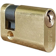 MEZZO CILINDRO OVALE 2401 OL KA IBFM - OTTONE LUCIDO CHIAVI 3 MM 40 30+10- 2 pezzi
