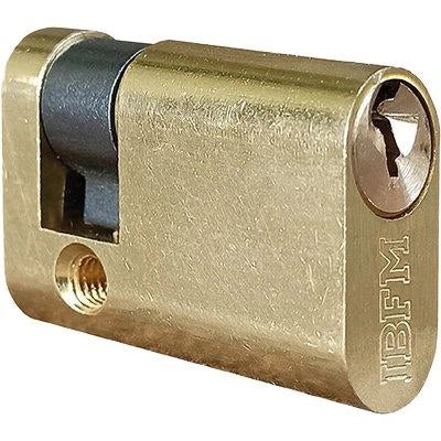 MEZZO CILINDRO OVALE 2401 OL KA IBFM - OTTONE LUCIDO CHIAVI 3 MM 40 30+10- 2 pezzi
