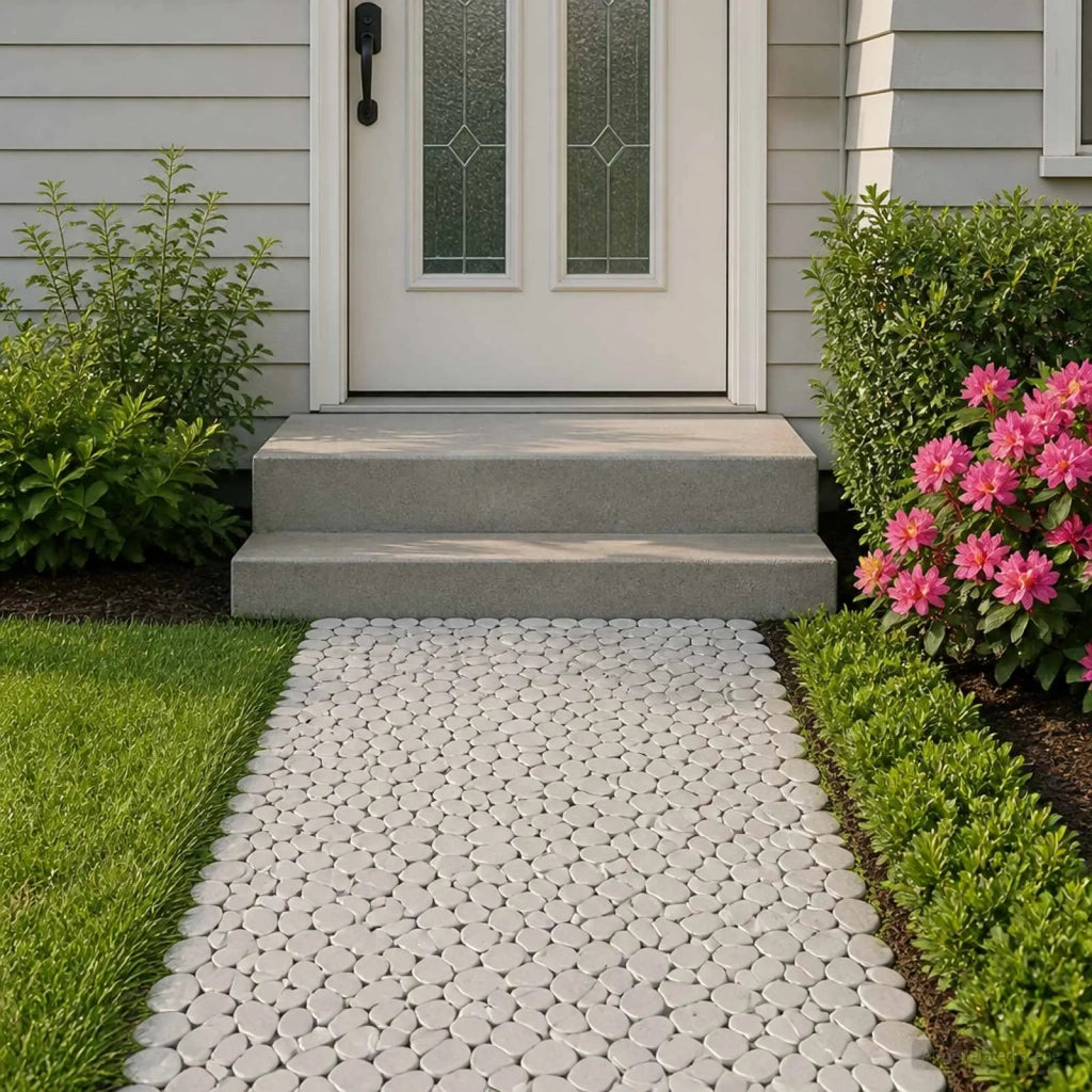 Pavimenti in ciottoli Bianco 30 x 30 cm Ciottolo Fluviale 42033533