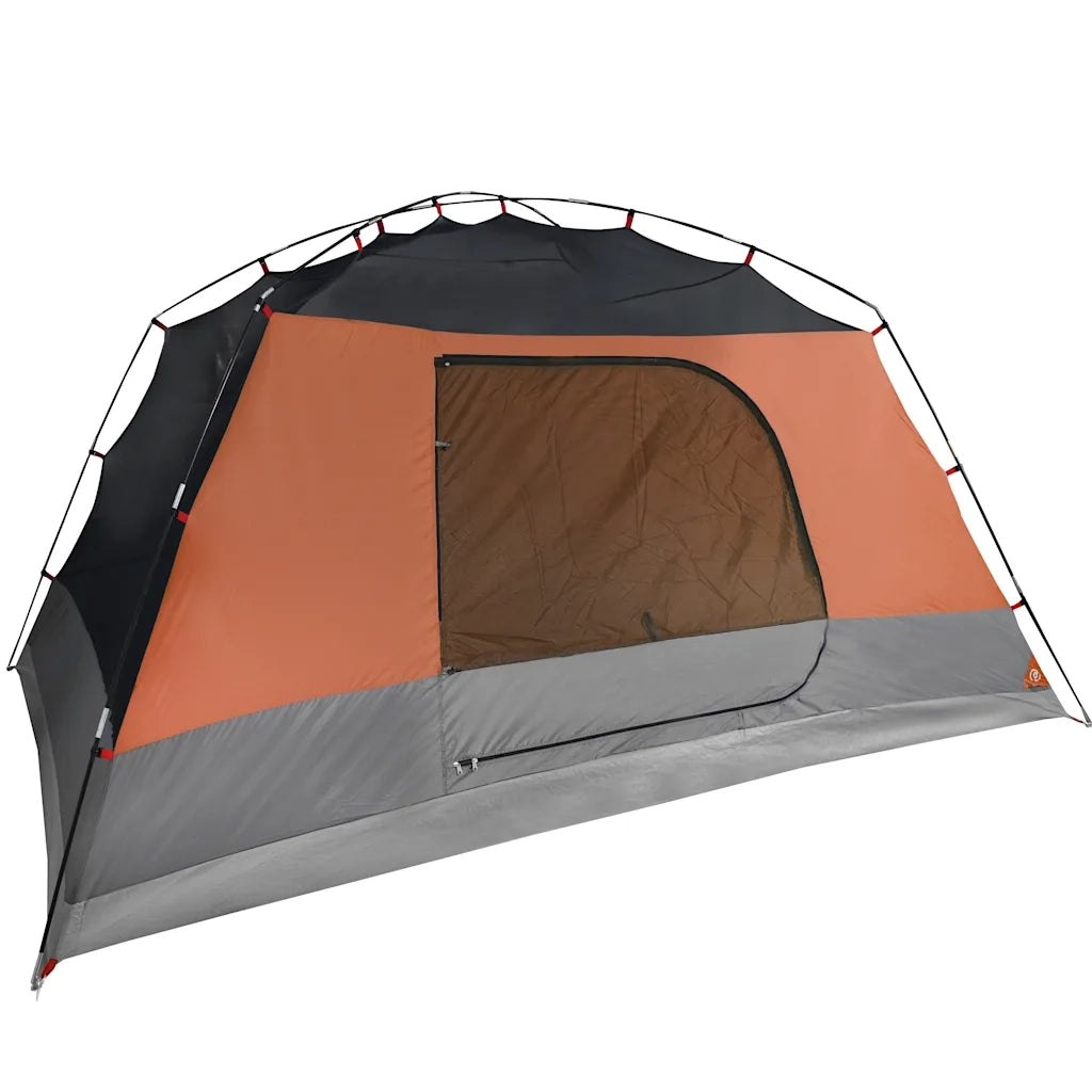 Tenda da Campeggio con Portico per 4 Persone Grigio e Arancione