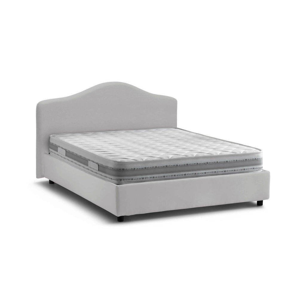 Letto Matrimoniale Akym, Letto Matrimoniale Materasso Incluso Made in Italy, Bianco