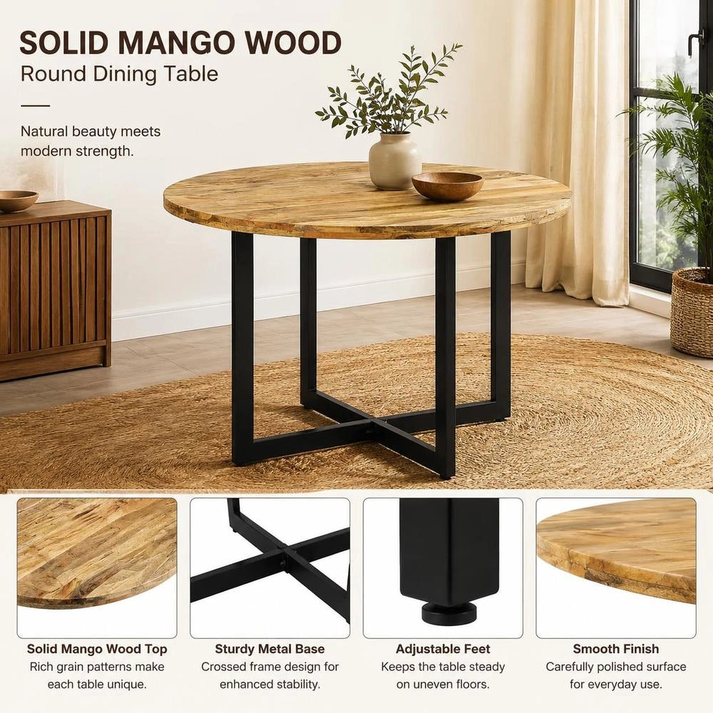 Dining Table 110x75 Cm Solid Mango Wood