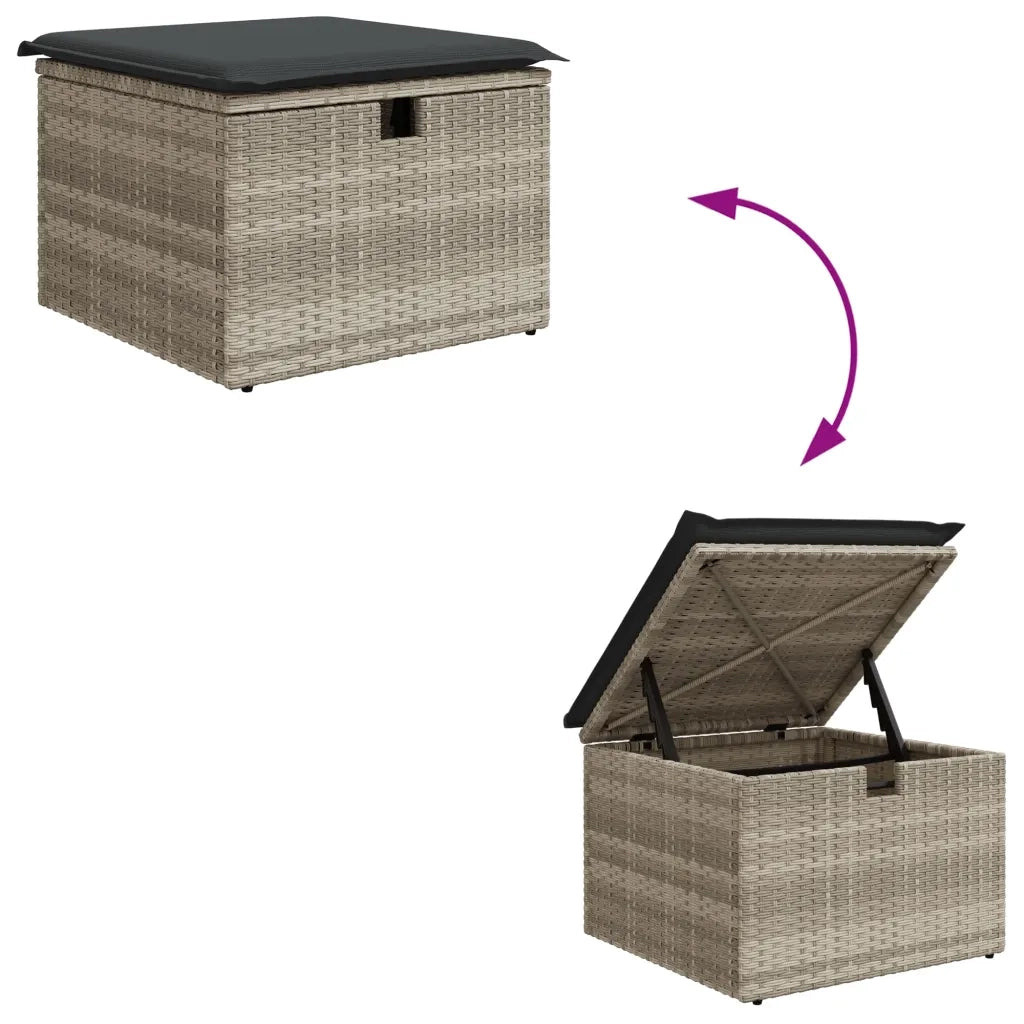 Set Divani da Giardino 11 pz con Cuscini in Polyrattan Grigio 3276508