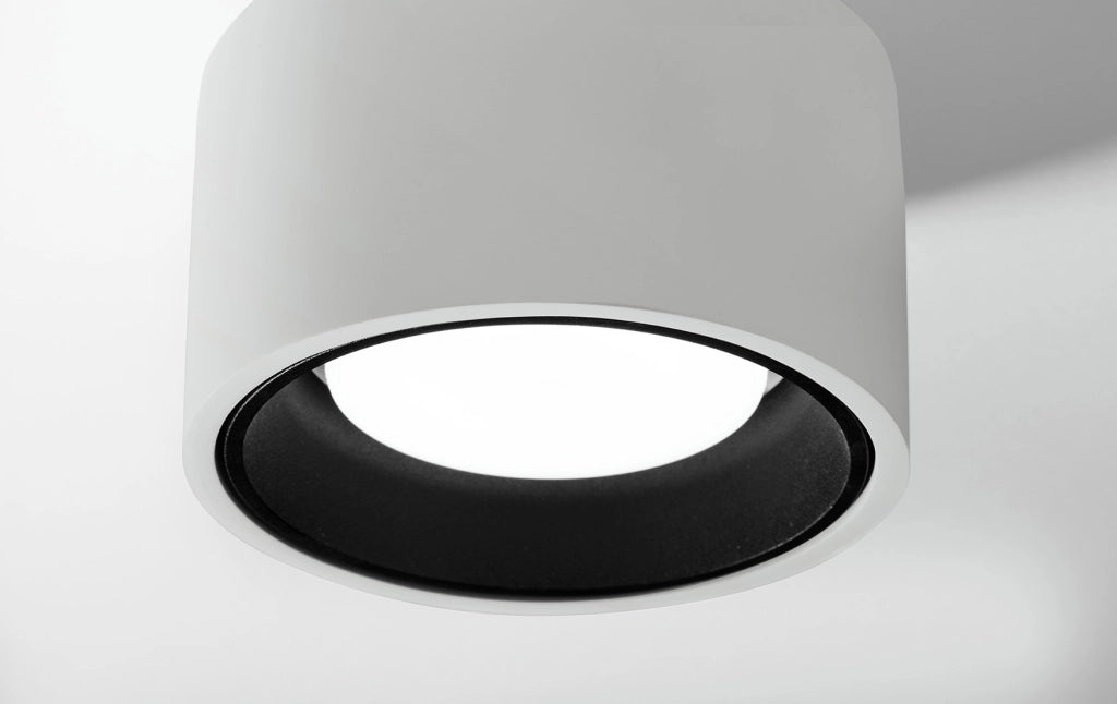 NASSO lampada da Soffitto 1 Luce Tonda in gesso e alluminio Nero d.12cm attacco GX53