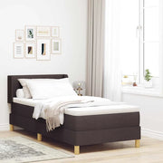 Letto a molle con materasso Marrone Scuro 200 x 100 cm Tessuto