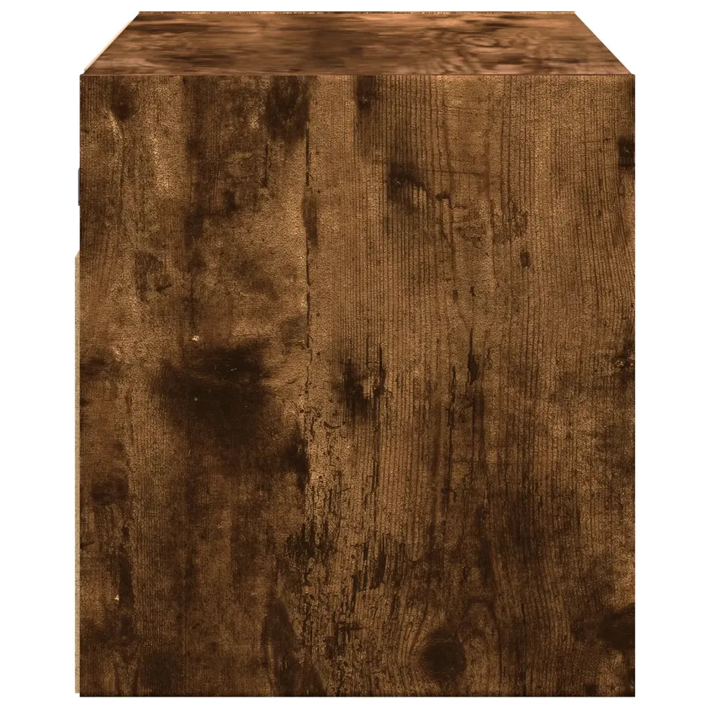 Mobile TV a Parete con Luci LED Rovere Fumo 100x31x35 cm
