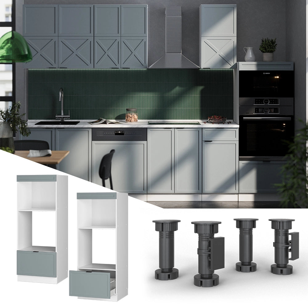 Vicco Set mobili bagno Blu-grigio chiaro 60 cm aperto