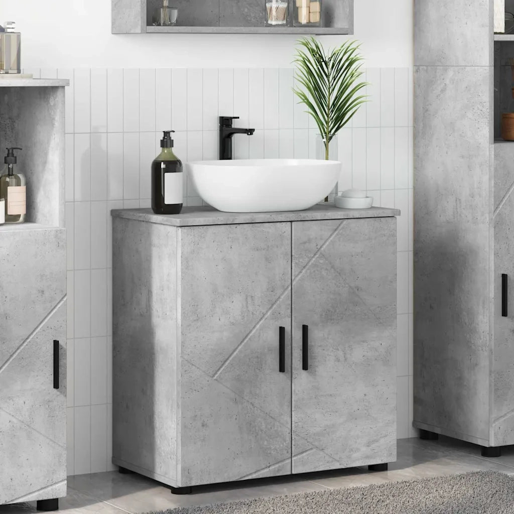 Mobile da Bagno con porta Grigio cemento 61 x 35 x 64 cm 883287