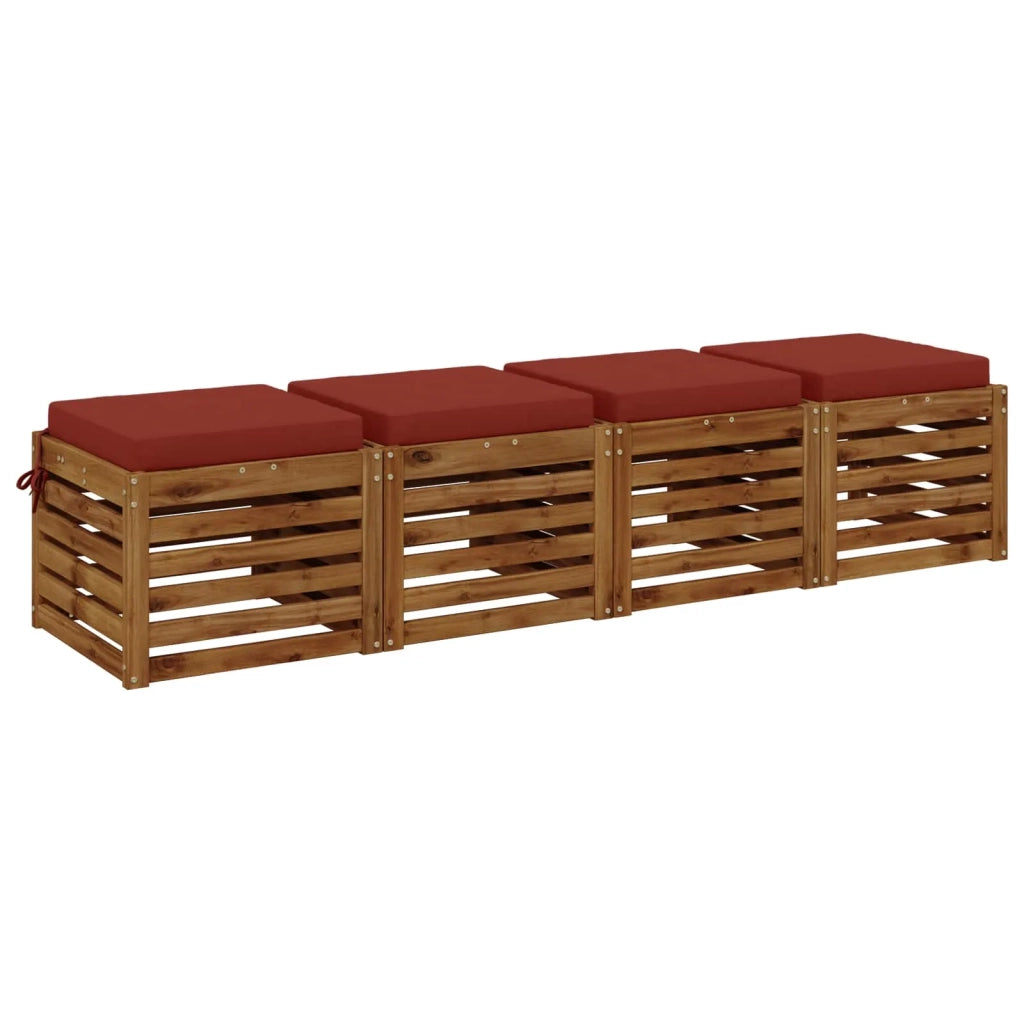 Cuscini per Sedia in 4 Pezzi SOEST 4 pz 100% Poliestere Rosso 944564
