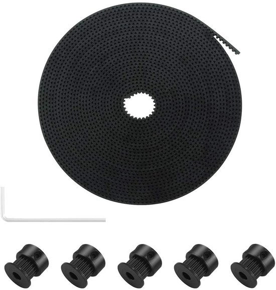 Raccordi GT2 a cinghie 10mm di larghezza - 5m di lunghezza - 5 pezzi - sistema di cinghie a denti - installazione facile - adatto per stampanti 3D - cinghia a denti