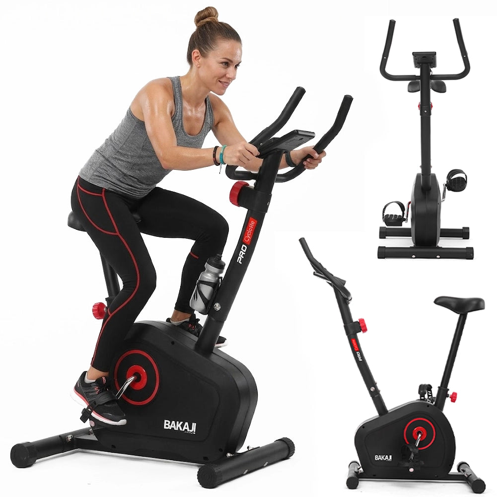 Cyclette Magnetica 90x50x115 cm con 8 Livelli Potenza Bici Home Fitness Nero