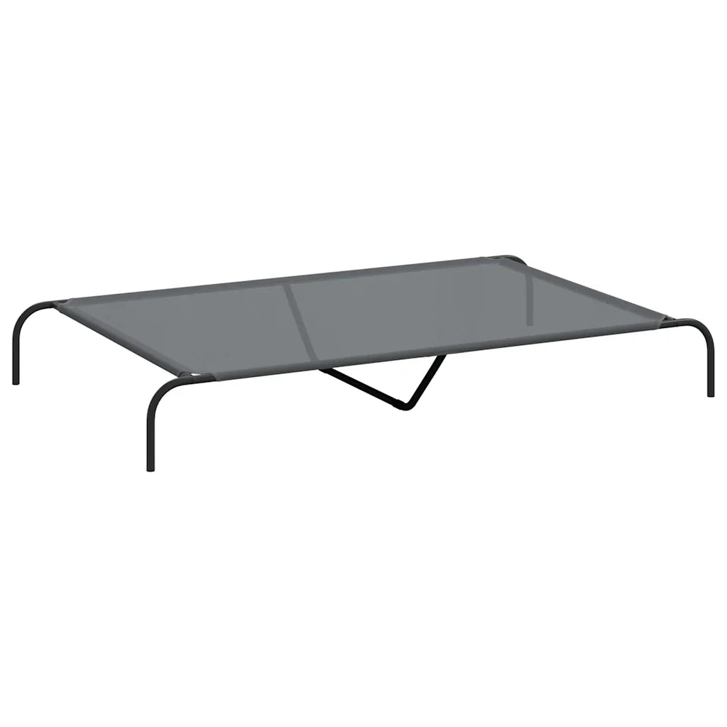 Cuccia per Cani Rialzata Grigia 150x90x20cm Textilene e Acciaio 42000845