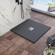 Piatto doccia 80x80cm in marmoresina nero effetto pietra | Kos