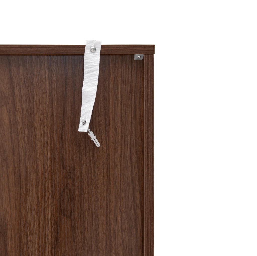 Credenza Mid-Century ¨C MINIMAL ¨C Legno Noce con Ante ad Arco, Ripiani, Gambe Metallo Dorato