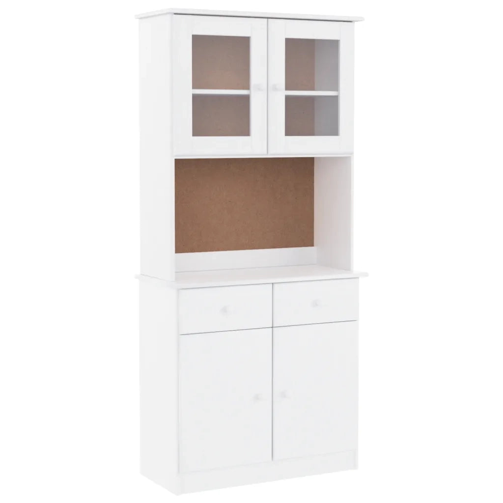 Credenza ALTA Bianca 77x35x165 cm in Legno Massello di Pinocod mxl 101448