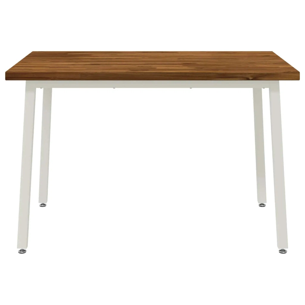 120 x 70 x 75 cm Legno di Acacia Massello Naturale e Bianco 937597