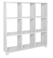 LIBRERIA CUBICA IN LEGNO BIANCO MODERNA CON 9 RIPIANI DIMENSIONI  90X24X99 CM