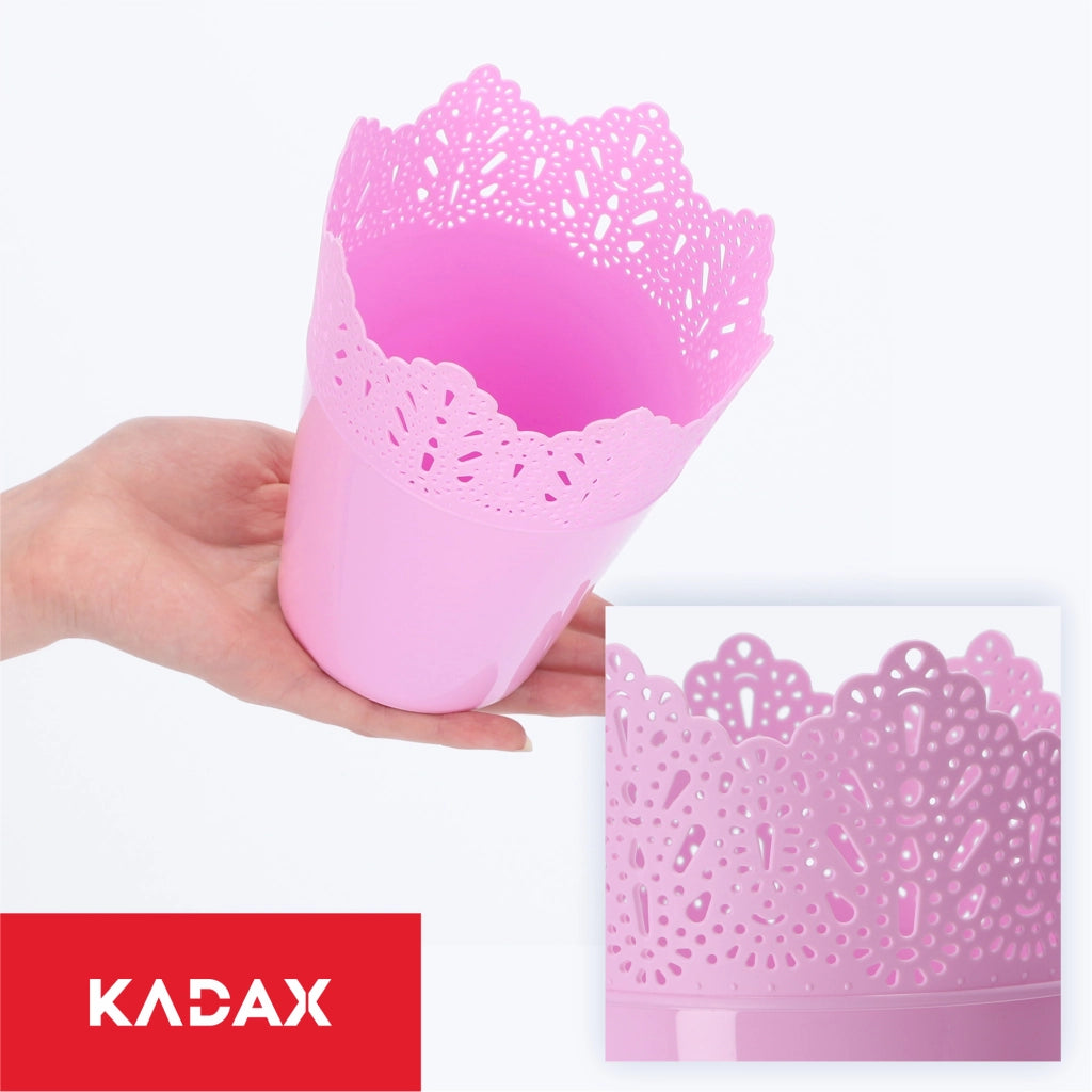 Vaso da fiori KADAX, vaso da fiori, coperchio, alto, in plastica, 12 cm, rosa