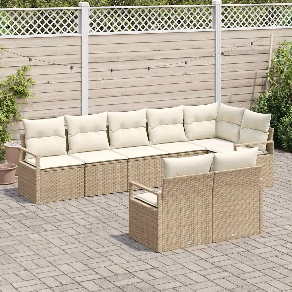 Set di divani 8 pcs Beige polyrattan 3346431