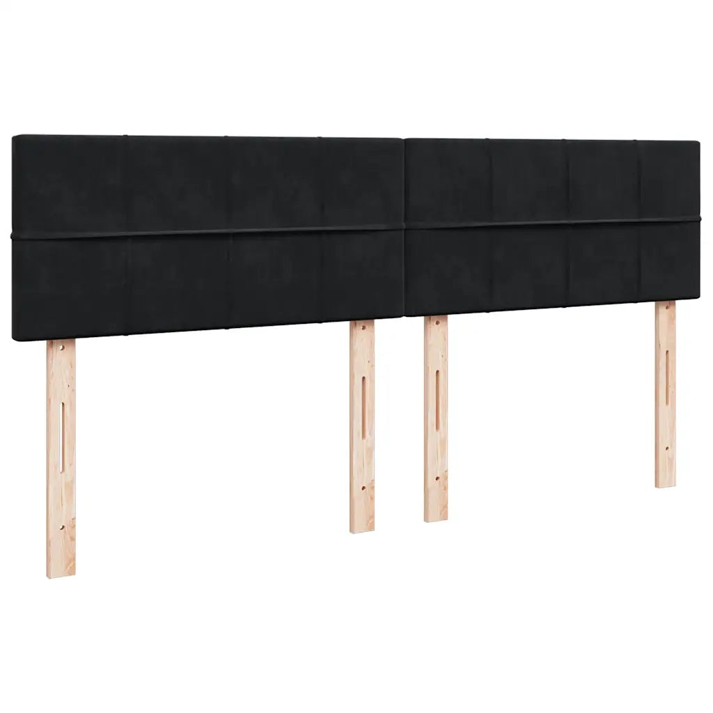 Giroletto a Molle con Materasso Nero 180x200 cm in Velluto 3290108