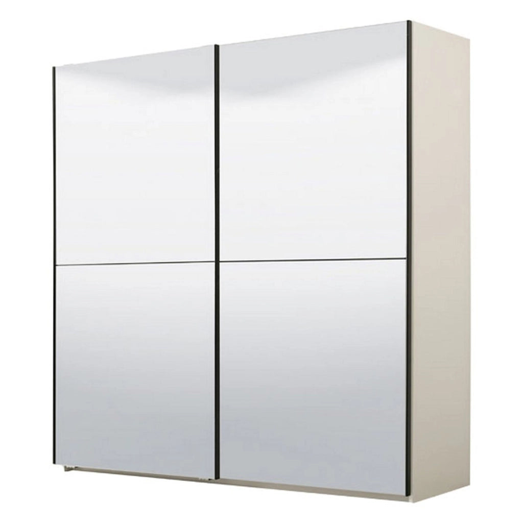 Armadio Camera da Letto Ponso, Guardaroba Grande Appendiabiti, 217x210h cm Bianco