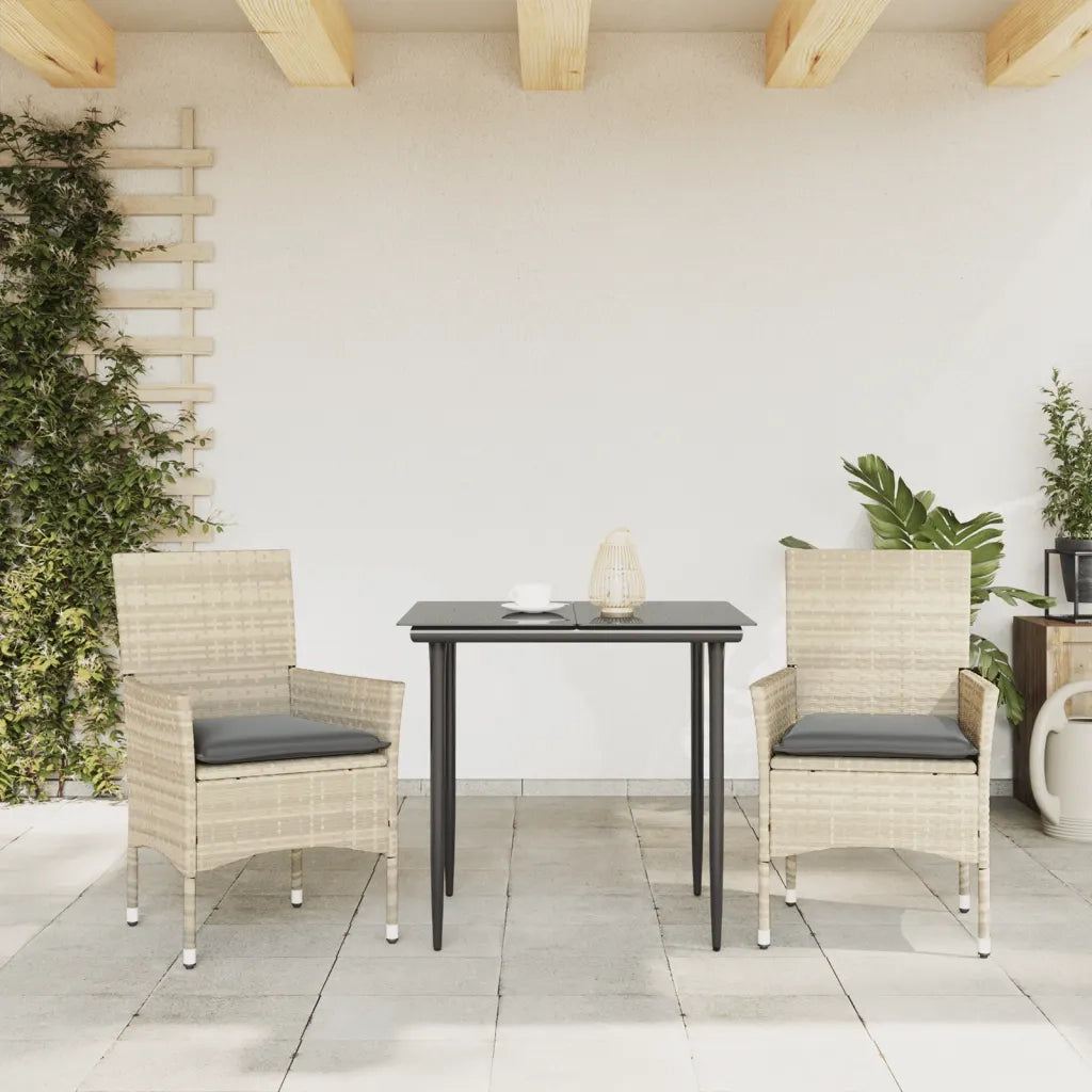 Sedie da Giardino con Cuscini 2 pz Grigio Chiaro in Polyrattan 368114