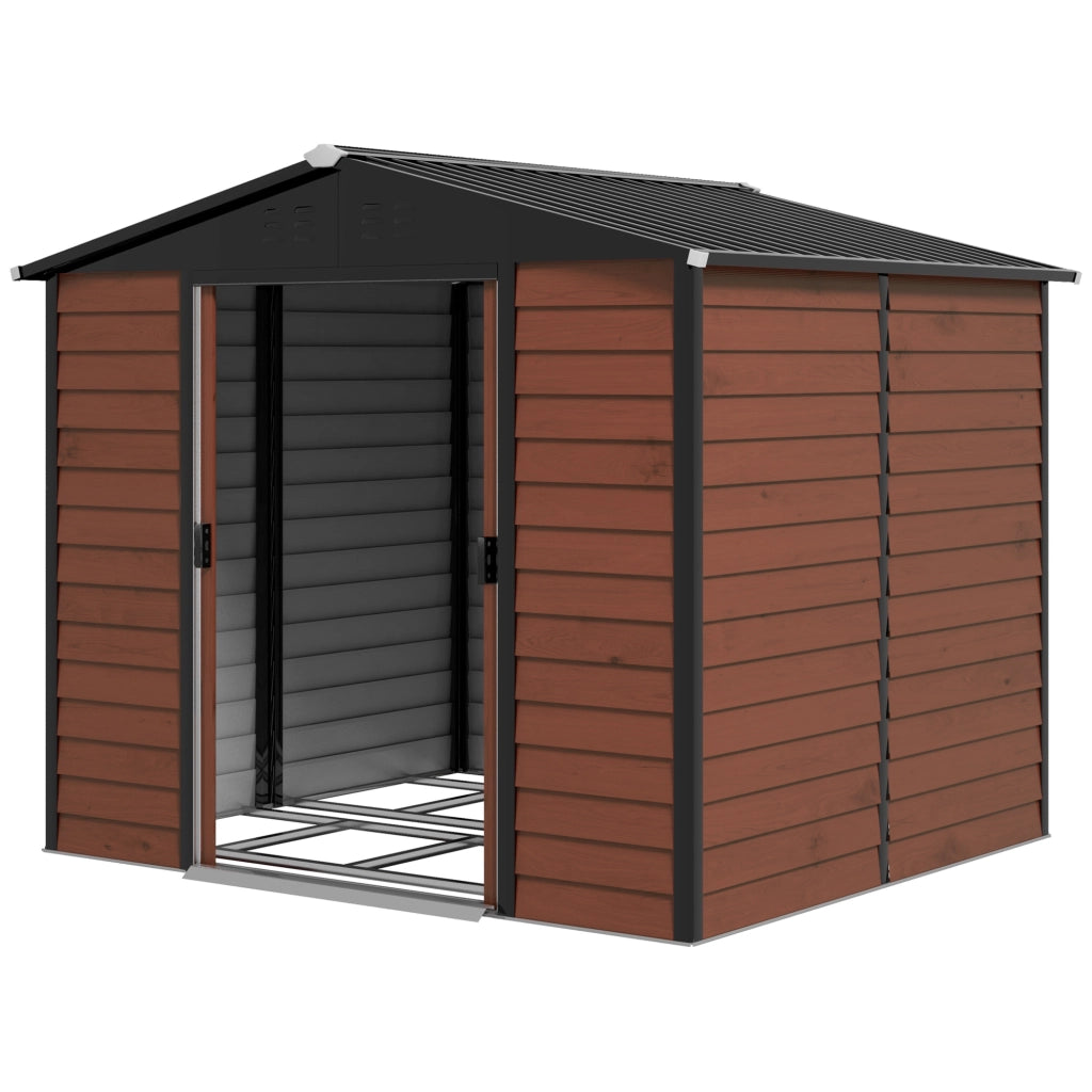 Capanno da giardino in metallo ¨C zephmum ¨C Teak 240x206x198 cm